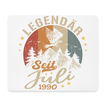 Juli 1990 Jahrestag Juli 1990 Juli - Mousepad (Querformat) - Weiß - Vorne