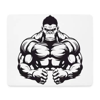 Gorille Bodybuilding Gym Beast - Tapis de souris (format paysage) - blanc - Devant