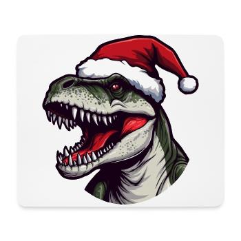 T-Rex dinosaure Noël Animal Portrait Noël - Tapis de souris (format paysage) - blanc - Devant