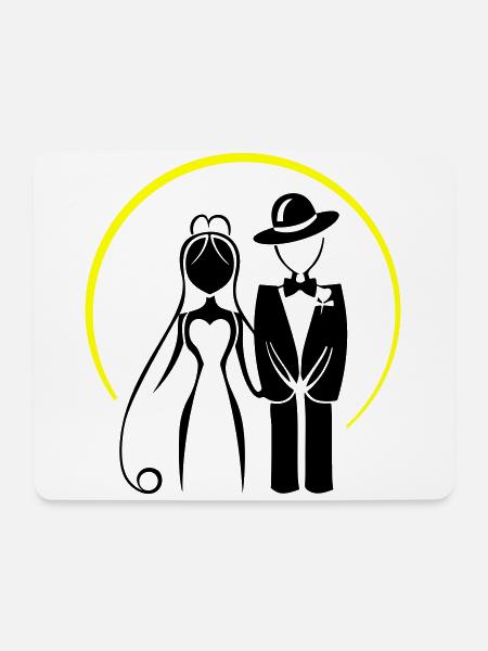 Brautpaar Ehepaar Hochzeit - Mousepad (Querformat) - Weiß