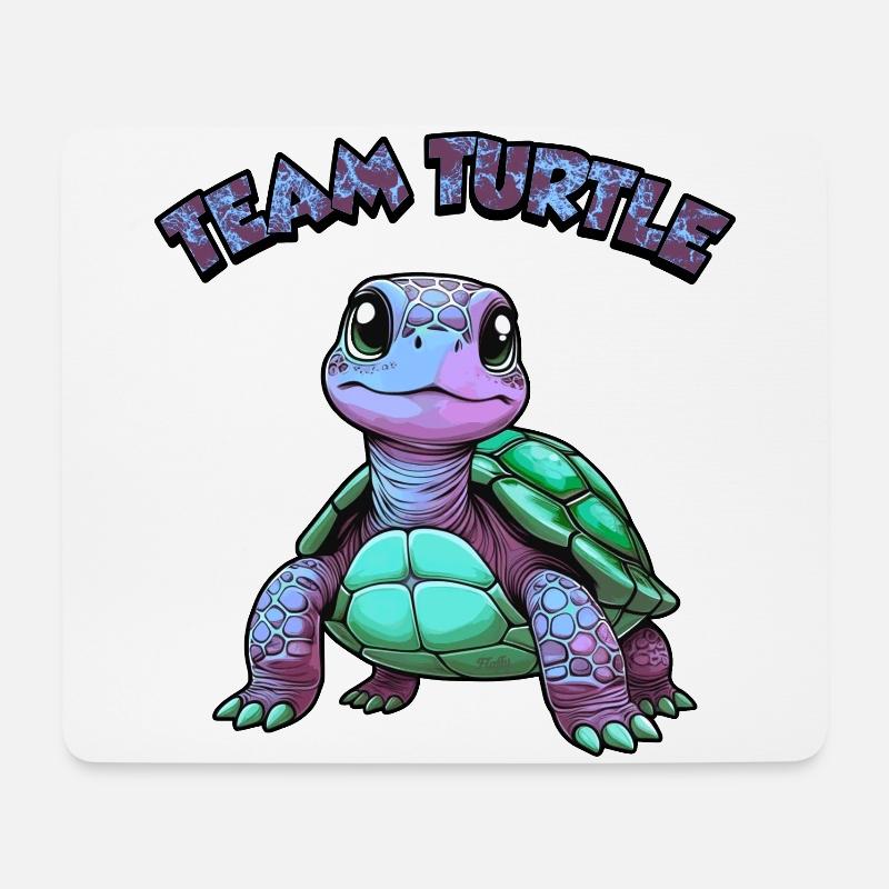 Team Schildkröte - 2 - Mousepad (Querformat) - Weiß