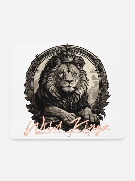 Löwe - Mousepad (Querformat) - Weiß