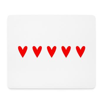 COEUR. COEUR ROUGE. AMOUR. SAINT VALENTIN. ANNIV - Tapis de souris (format paysage) - blanc - Devant