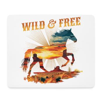 Horse Wild West Western Riding Wilderness Cowboy USA - Mouse Pad (horizontal) - white - Front