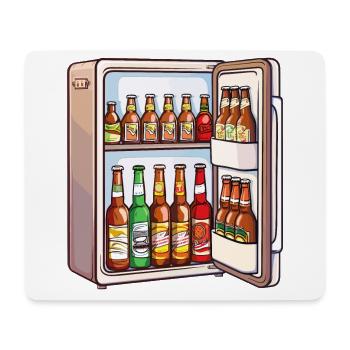 Beer Fridge Beer Bottles Men Drinking Funny - Mouse Pad (horizontal) - white - Front