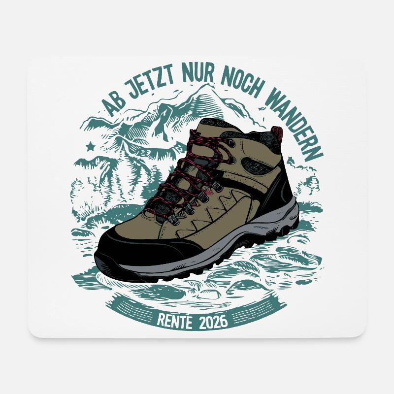 Ab jetzt nur noch wandern - Rente 2026 - Mousepad (Querformat) - Weiß