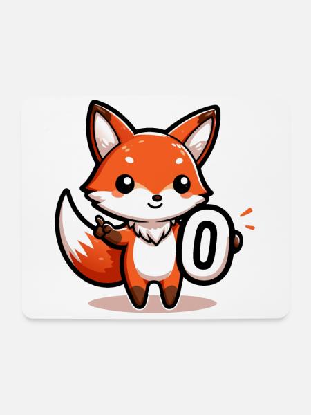 Entzückender Zero Fox Left - Mousepad (Querformat) - Weiß