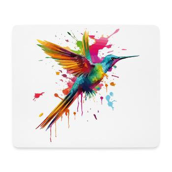 Hummingbird Splash Bird Animal Art Watercolor Colorful - Mouse Pad (horizontal) - white - Front