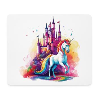 Unicorn Rainbow Castle Colorful Magic Fantasy - Mouse Pad (horizontal) - white - Front