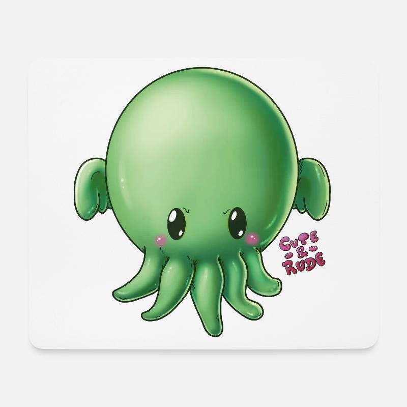Cthulhu - süß und unhöflich - Mousepad (Querformat) - Weiß