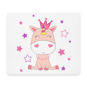 Couronne et étoiles de licorne - Tapis de souris (format paysage) - blanc - Devant