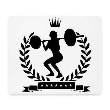 fitness girl lifting - Mouse Pad (horizontal) - white - Front