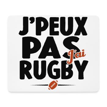 Je Peux Pas J'ai Rugby Cadeau Amoureux De Rugby - Tapis de souris (format paysage) - blanc - Devant