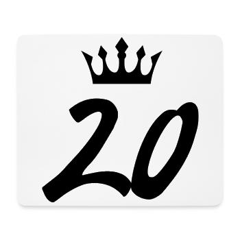 20 Zahl Krone - Mousepad (Querformat) - Weiß - Vorne