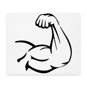 Arm Muskeln Bizeps - Mousepad (Querformat) - Weiß - Vorne