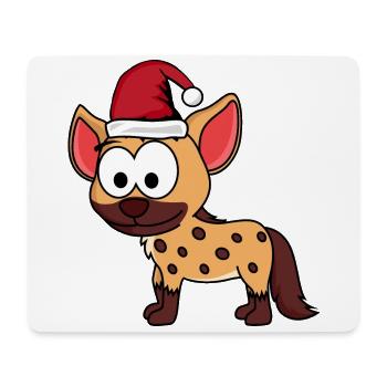 Hyène Comic Noël - Tapis de souris (format paysage) - blanc - Devant