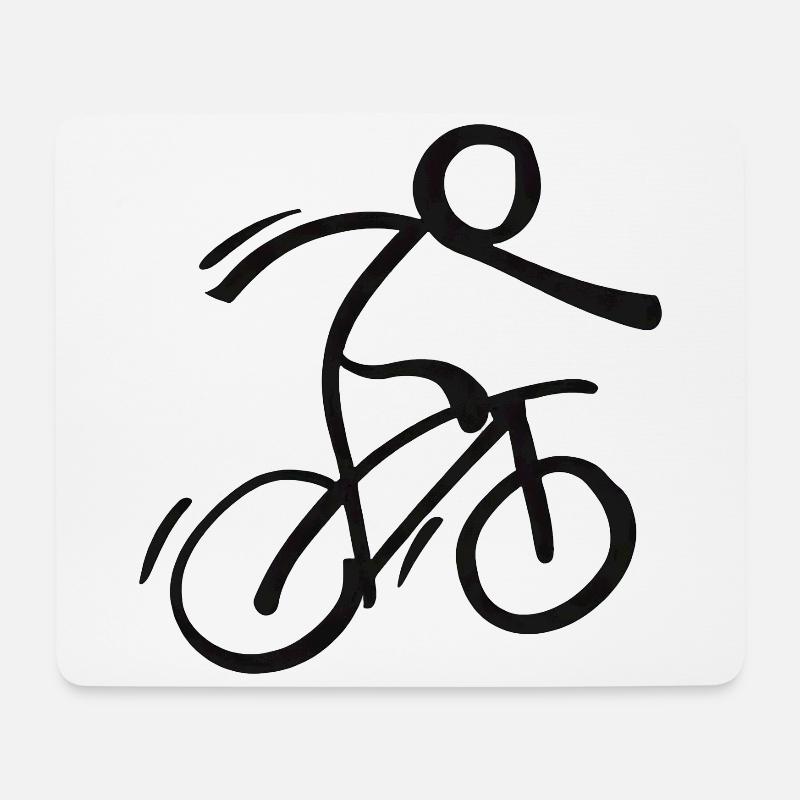 Fahrradfahrer Radrennen - Mousepad (Querformat) - Weiß