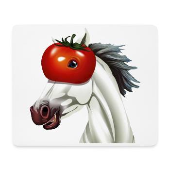 Horse with tomato head - Unique work of art - Mouse Pad (horizontal) - white - Front