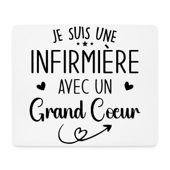 Je Suis Une Infirmière Avec Un Grand Cœur - Tapis de souris (format paysage) - blanc - Devant