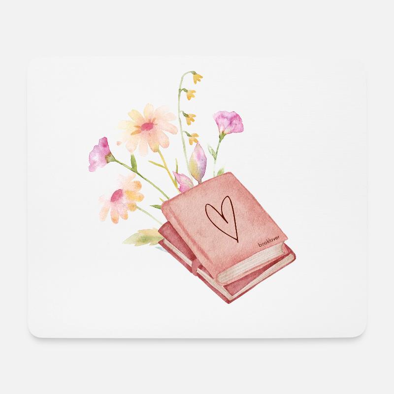 Booklover - Mousepad (Querformat) - Weiß