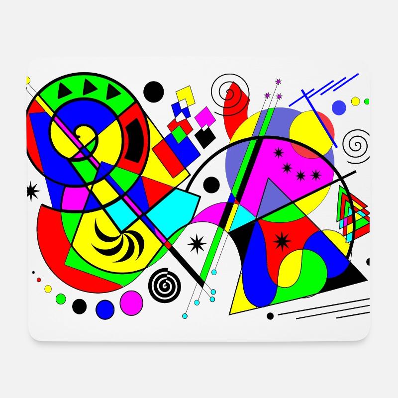 abstrakte Kunst bunte Muster bunte Farben Formen - Mousepad (Querformat) - Weiß
