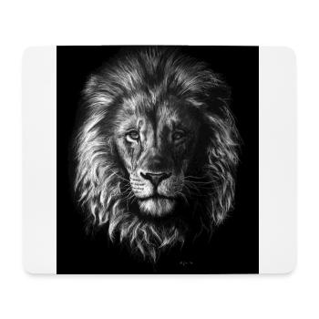 Portrait de lion - Tapis de souris (format paysage) - blanc - Devant