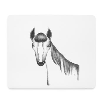Pferdekopf - Mousepad (Querformat) - Weiß - Vorne