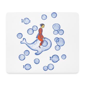 Un homme et une baleine - Tapis de souris (format paysage) - blanc - Devant