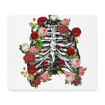 Thorax | roses | Squelette | festival - Tapis de souris (format paysage) - blanc - Devant