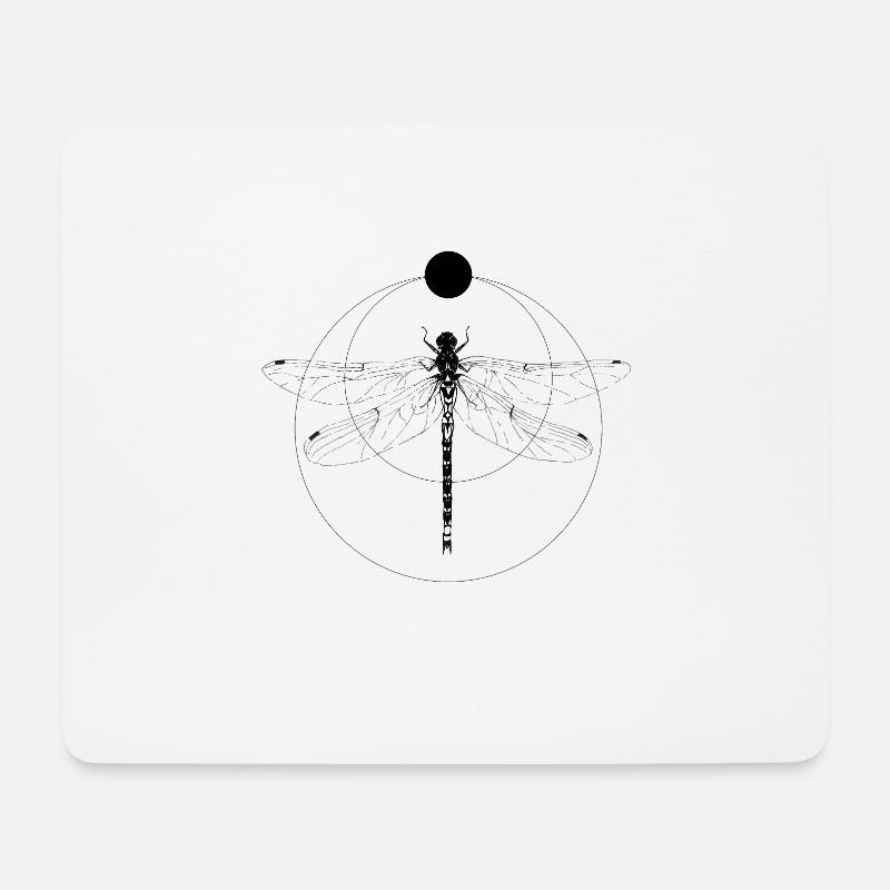 Libelle im Mond - Mousepad (Querformat) - Weiß