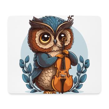 Klassische Eule - Mousepad (Querformat) - Weiß - Vorne