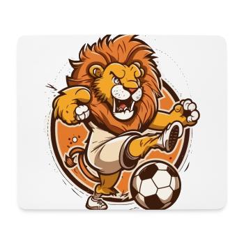 Lion Soccer Star - Tapis de souris (format paysage) - blanc - Devant