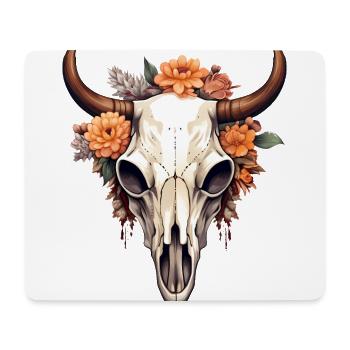 Stier Toten Schädel im Boho Style - Mousepad (Querformat) - Weiß - Vorne