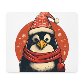Süßer kuscheliger Winter Pinguin mit Mütze - Mousepad (Querformat) - Weiß - Vorne