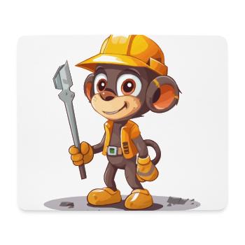 Singe de la construction - Tapis de souris (format paysage) - blanc - Devant