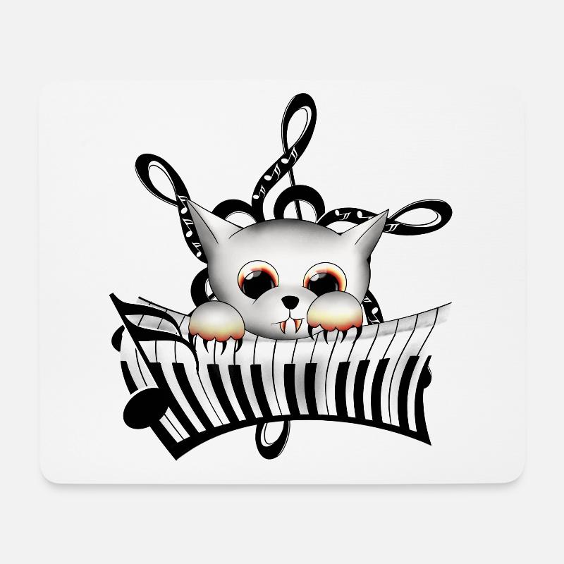 Cat music - Mouse Pad (horizontal) - white