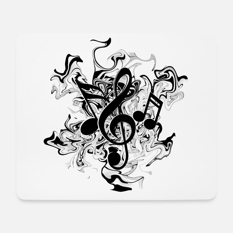 Noten - Mousepad (Querformat) - Weiß