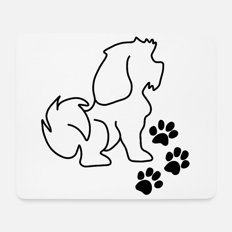 Hund Haustier Pfotenabdruck - Mousepad (Querformat) - Weiß