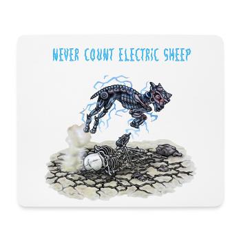 never count electric sheep - Mousepad (Querformat) - Weiß - Vorne