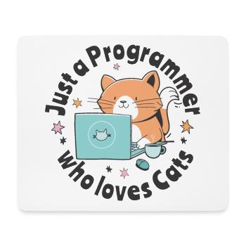 Nur ein Programmierer, der Katzen liebt - Mousepad (Querformat) - Weiß - Vorne