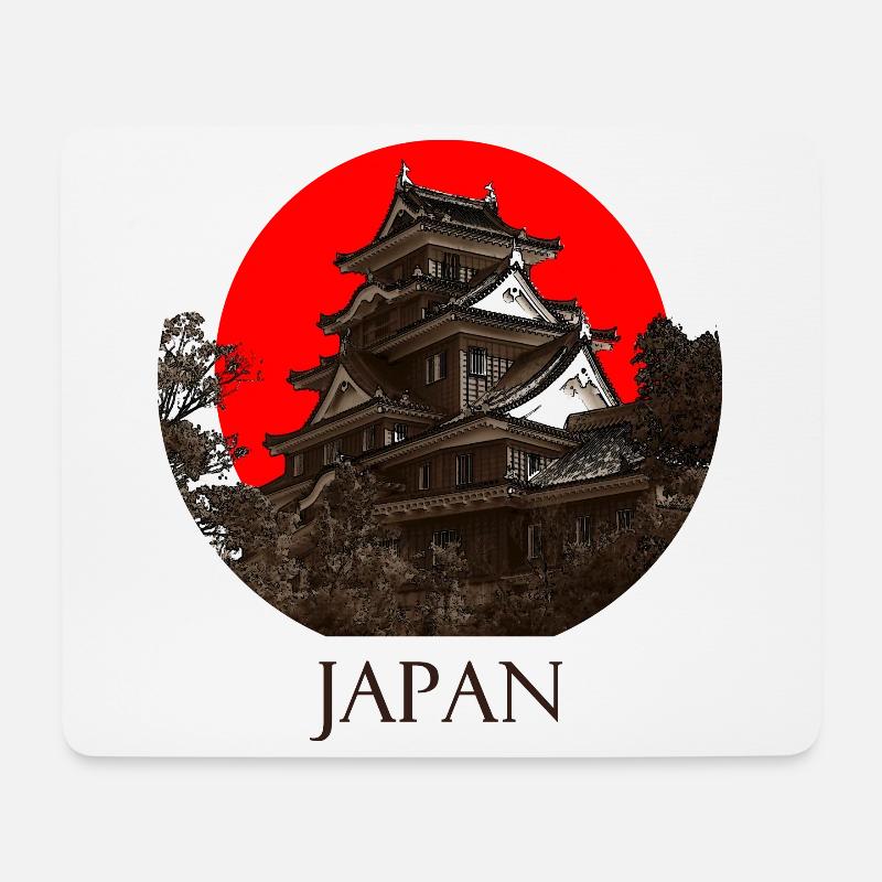 Japan - Krähenburg - Mousepad (Querformat) - Weiß
