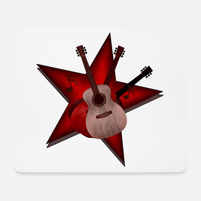 Gitarren Stern - Mousepad (Querformat) - Weiß