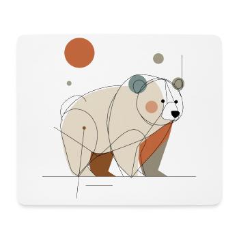 Geometric Bear - Mouse Pad (horizontal) - white - Front