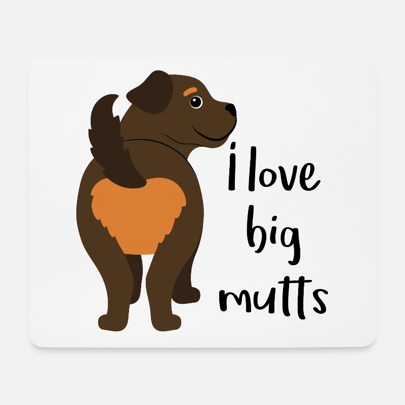 Ich liebe große Köter - Mousepad (Querformat) - Weiß