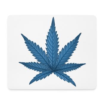 Hanfblatt Blau Party Sommer - Mousepad (Querformat) - Weiß - Vorne