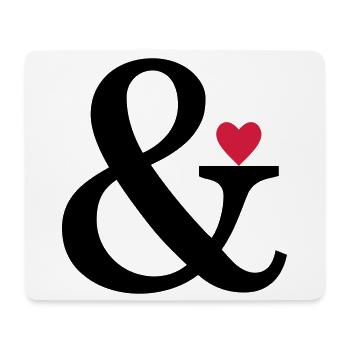 Esperluette coeur et amour signe cadeau d'amour - Tapis de souris (format paysage) - blanc - Devant