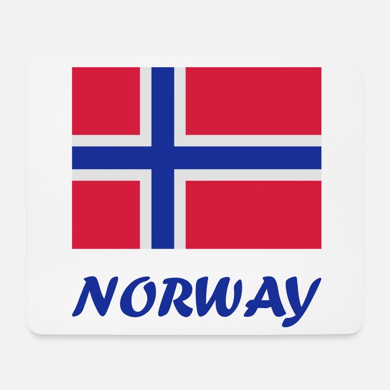 Norwegische Flagge - Mousepad (Querformat) - Weiß