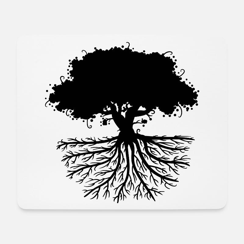 tree roots black - Mousepad (Querformat) - Weiß