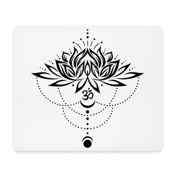 Lotus lotus fleur om symbole lune yoga - Tapis de souris (format paysage) - blanc - Devant