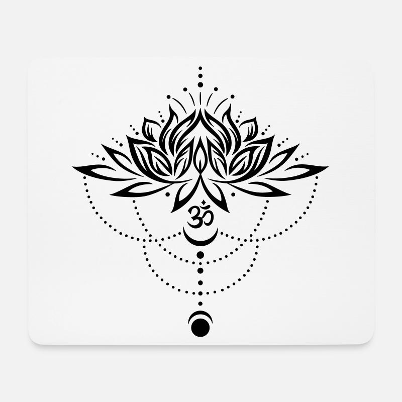 Lotus Lotusblume Om Symbol Mond Yoga - Mousepad (Querformat) - Weiß